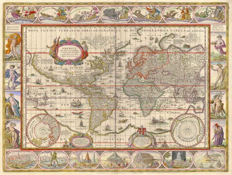 Totten's 1658 world map