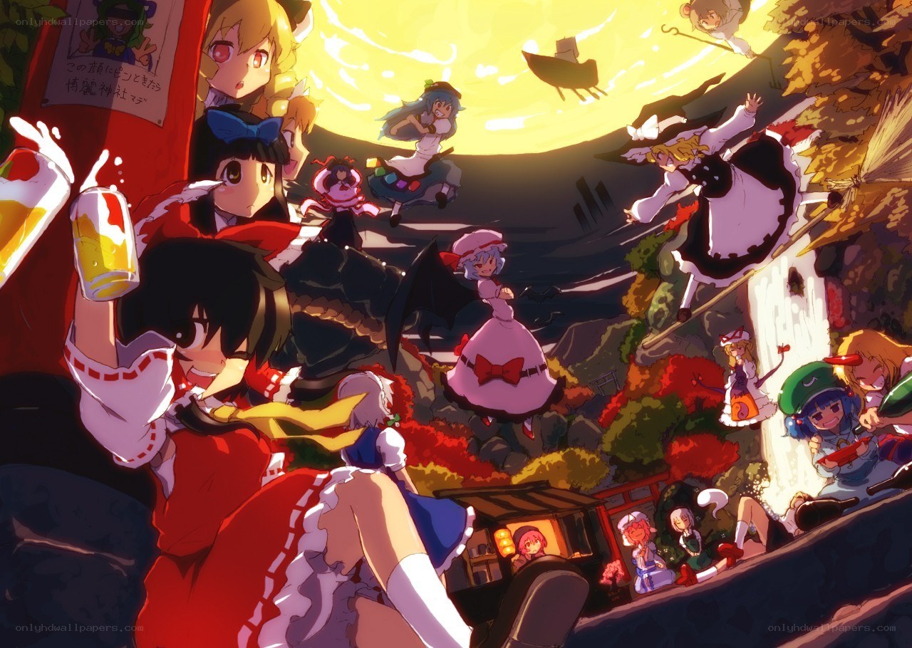 Touhou characters at festival