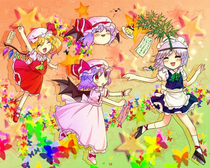 Touhou characters dancing