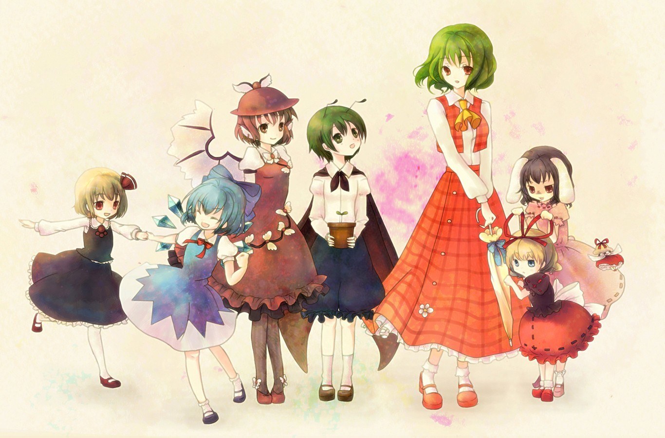 Touhou characters group portrait