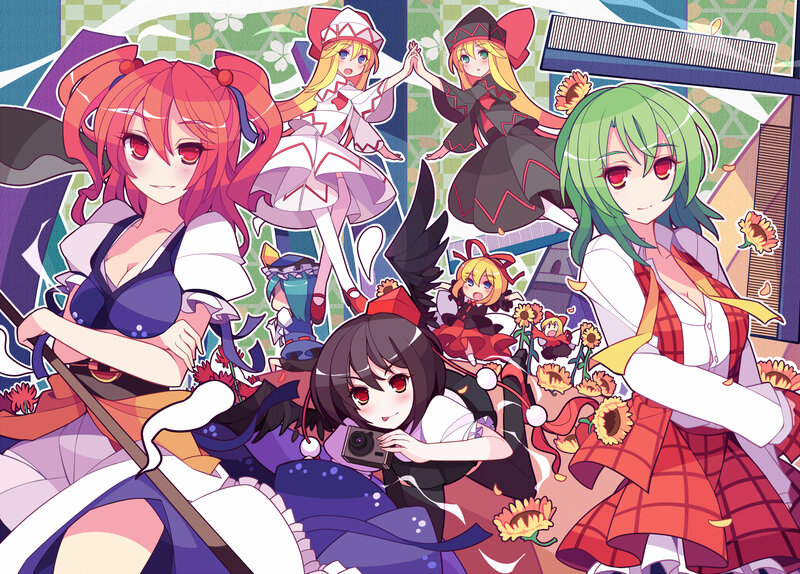 Touhou characters in a colorful scene