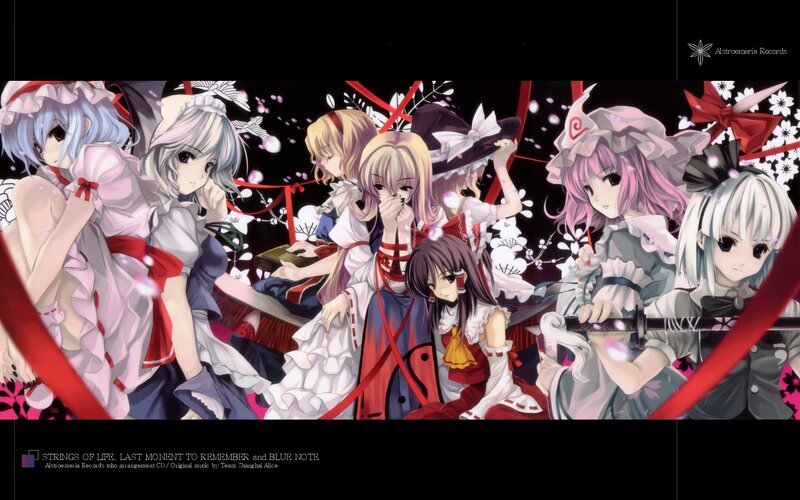 Touhou characters in a group