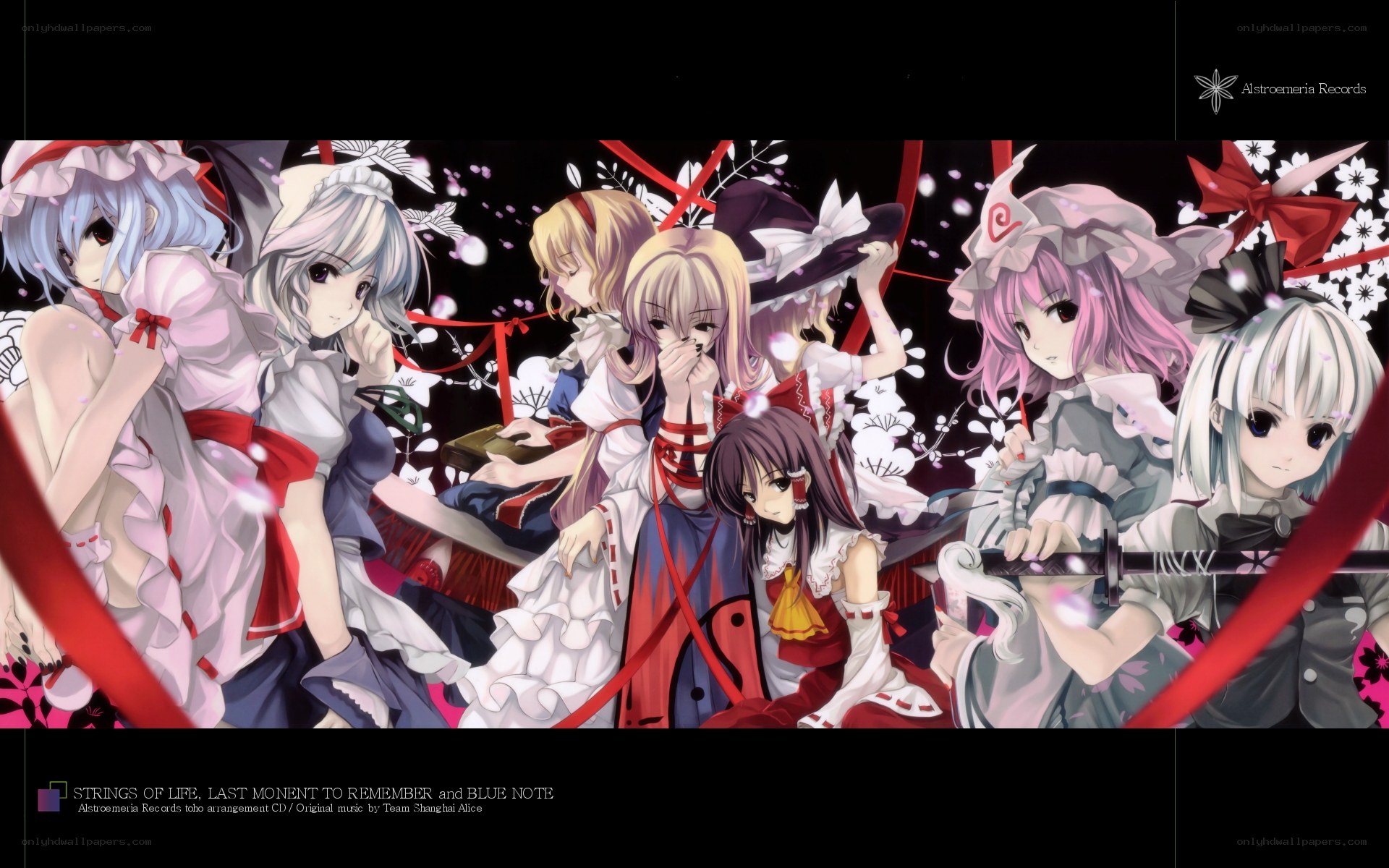 Touhou characters in a group