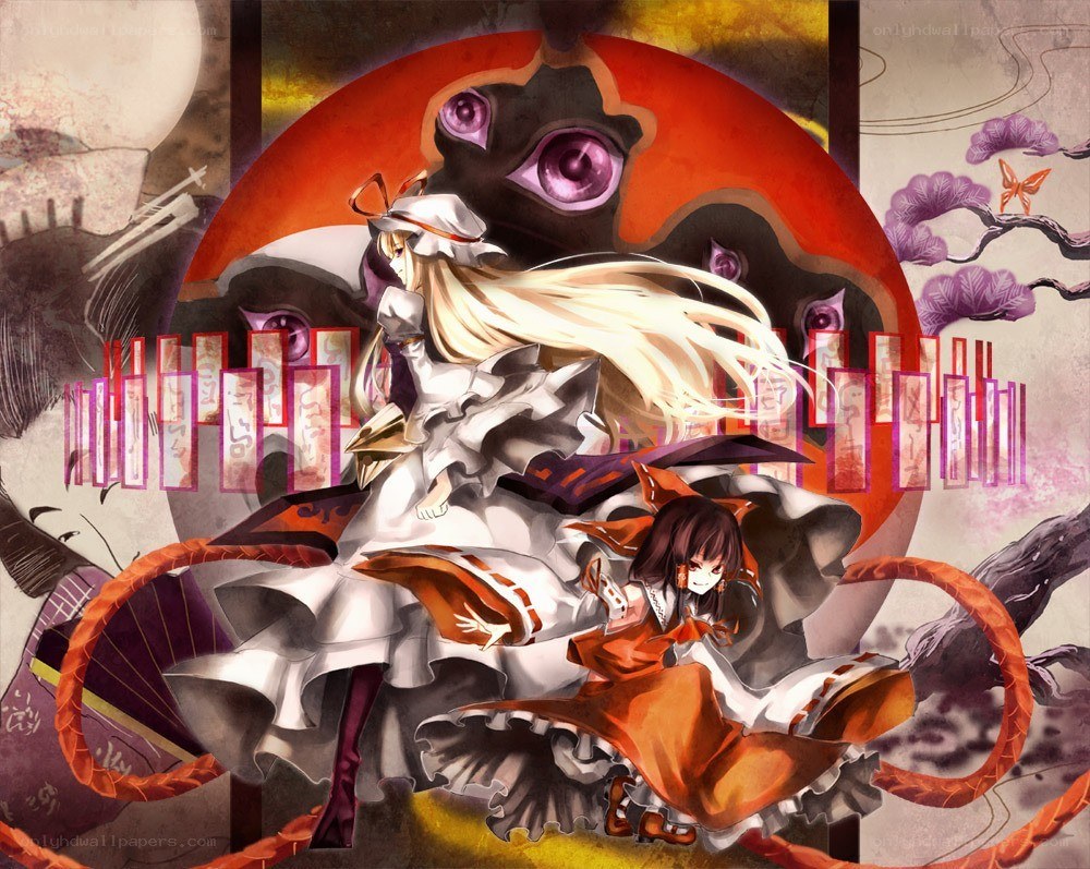 Touhou characters in a mystical scene