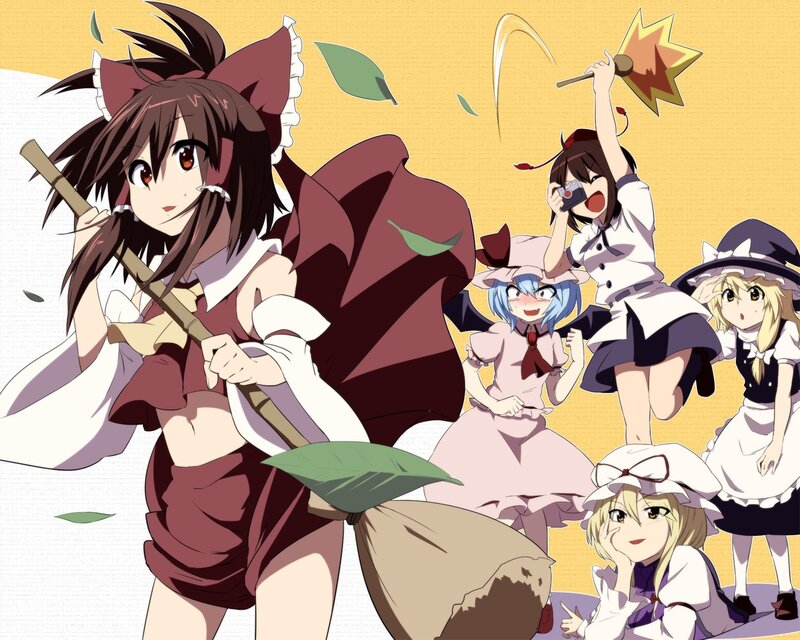 Touhou characters in action