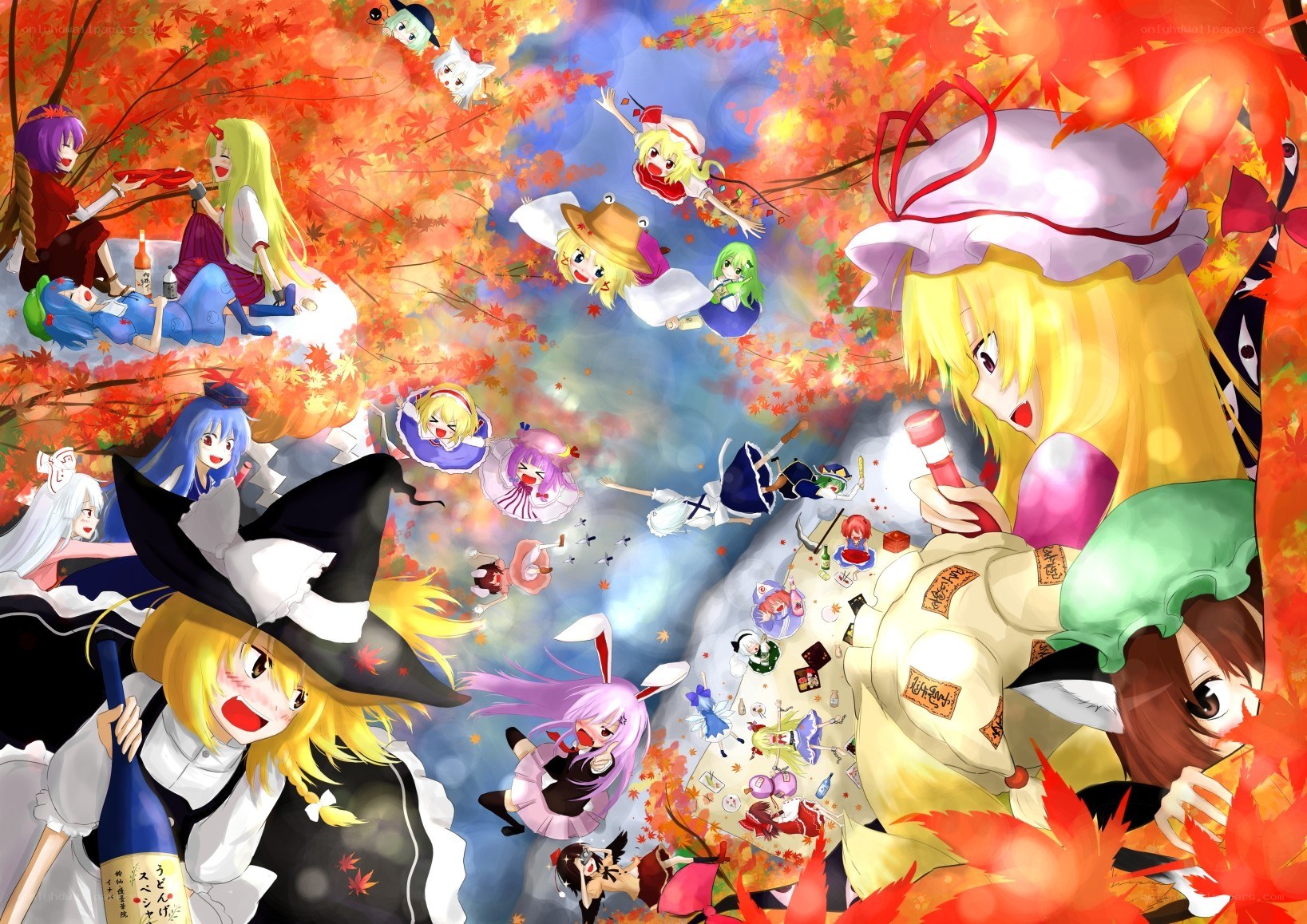Touhou characters in autumn