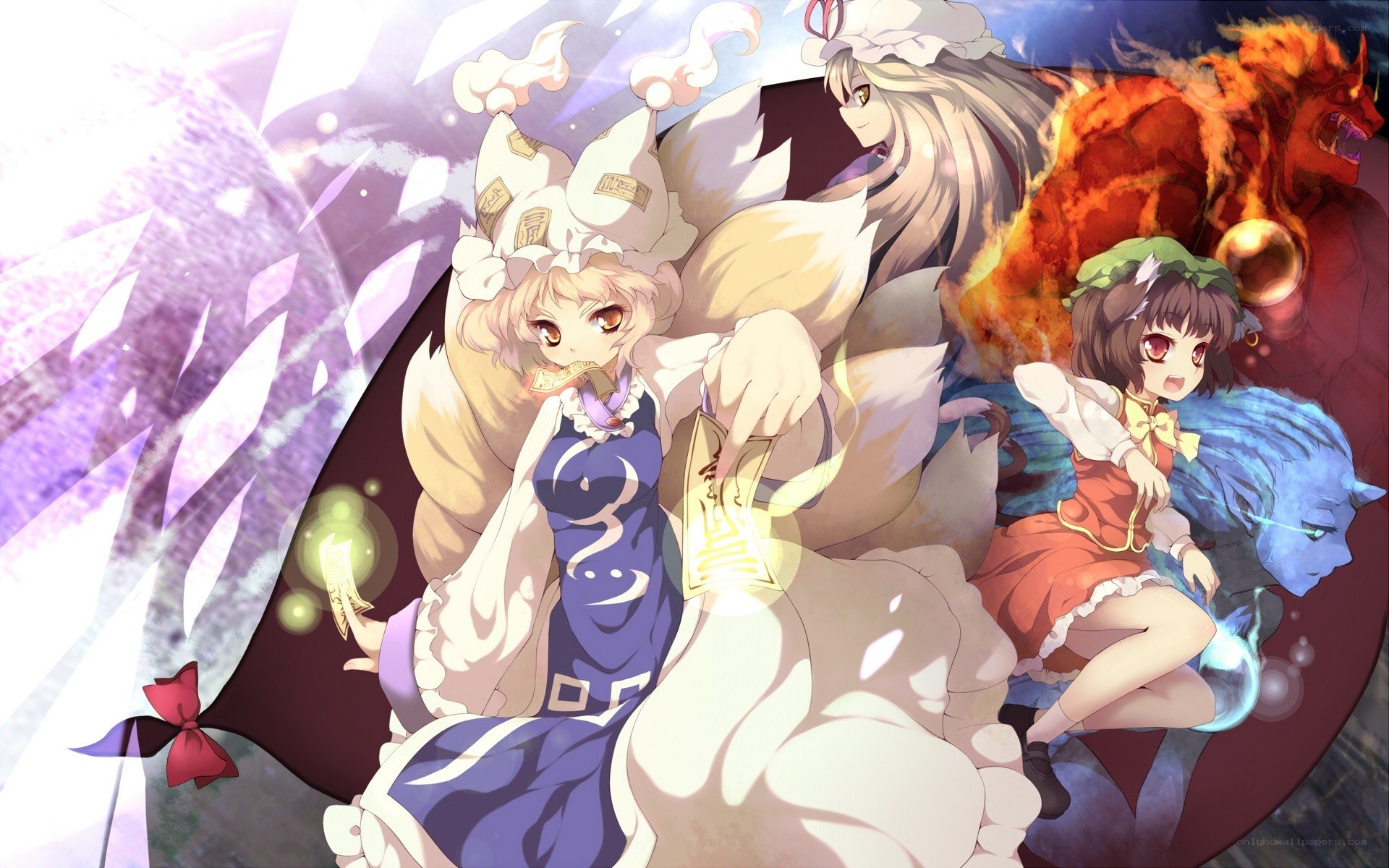 Touhou characters in battle