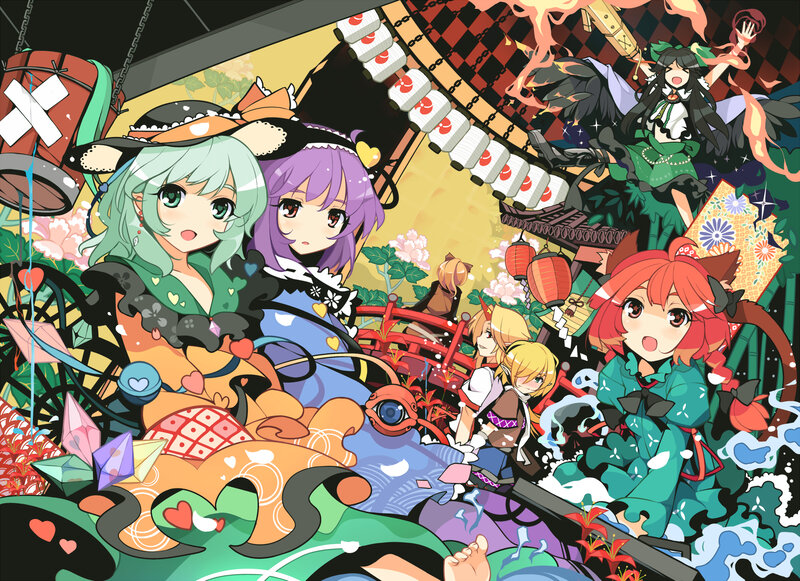 Touhou characters in festival scene