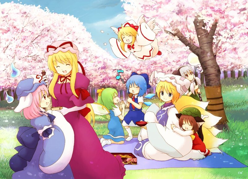 Touhou characters picnic