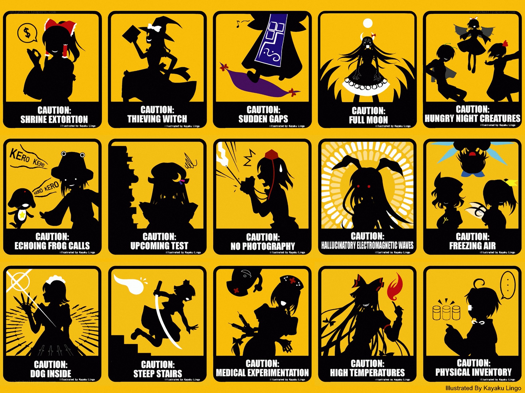 Touhou Project Caution Signs