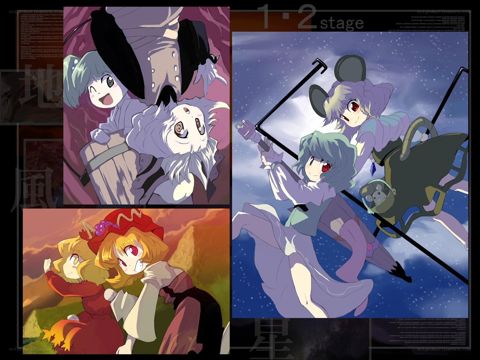Touhou Project character art collage