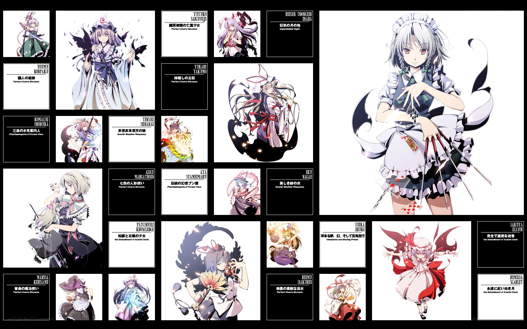 Touhou Project character art collection