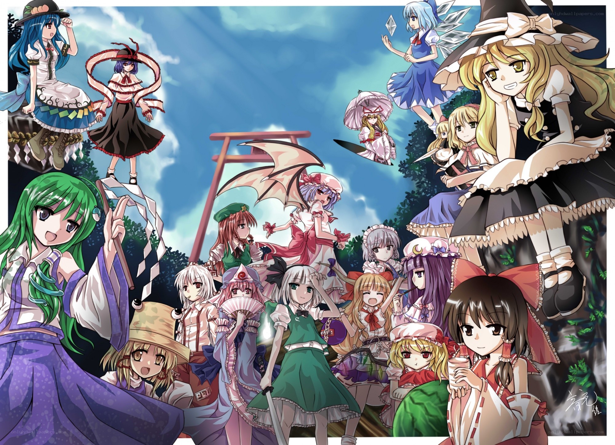 Touhou Project character collage