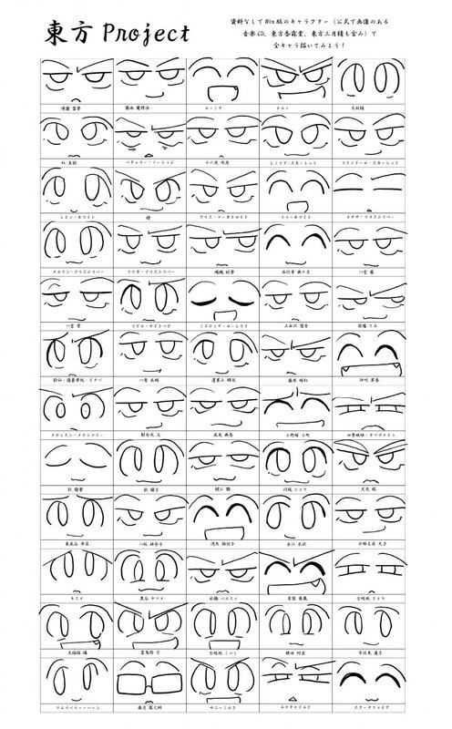 Touhou Project character expressions