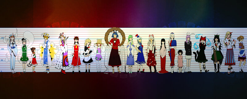 Touhou Project character height chart