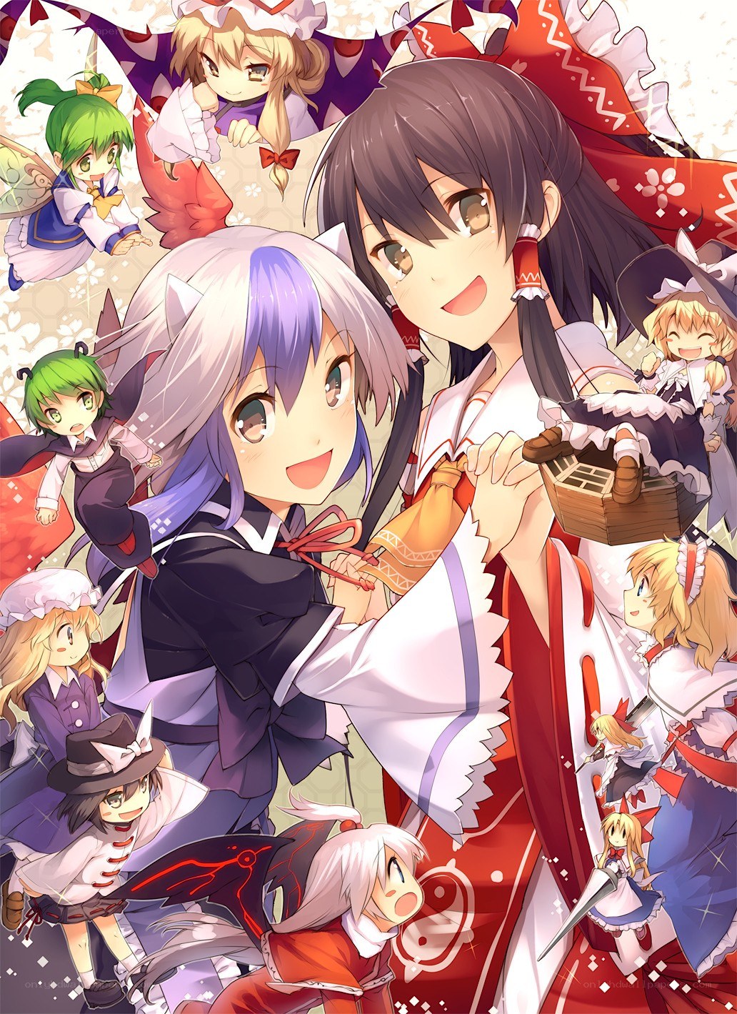 Touhou Project characters collage