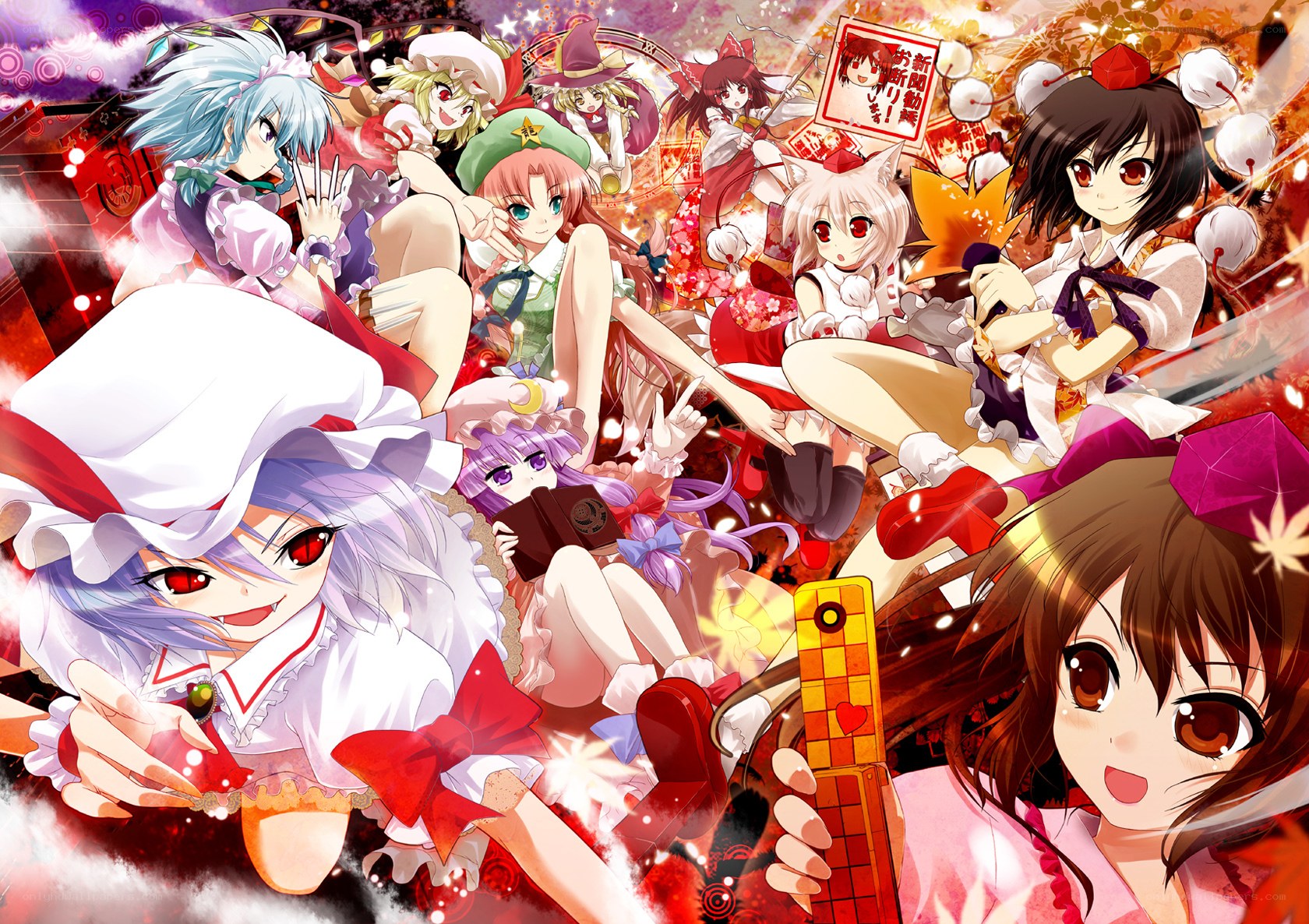 Touhou Project characters gathering