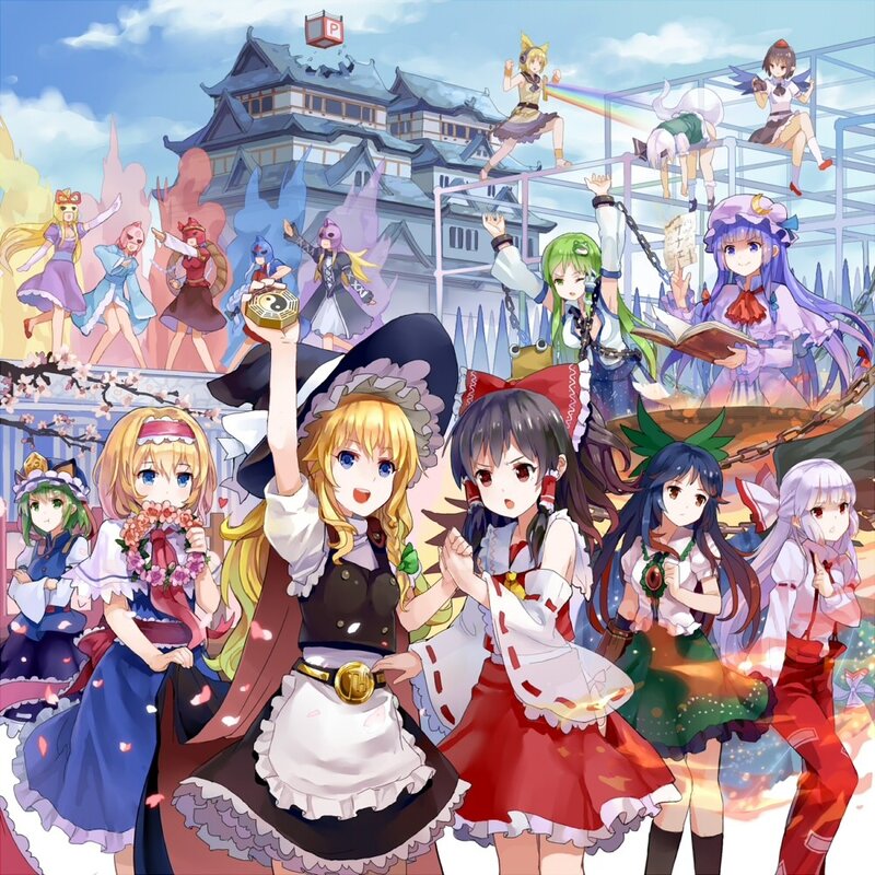 Touhou Project characters gathering