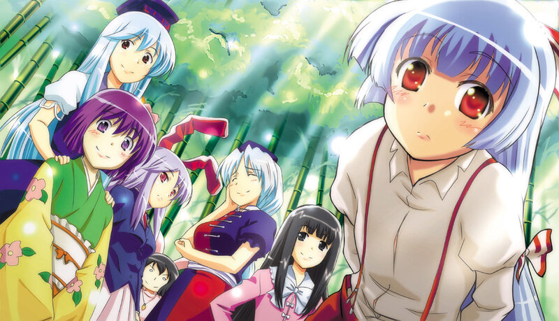 Touhou Project characters in a bamboo grove