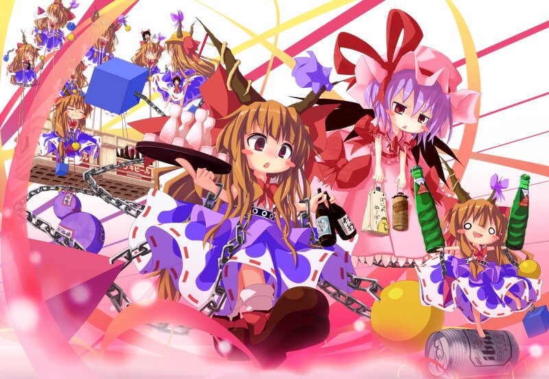 Touhou Project characters in a chaotic scene
