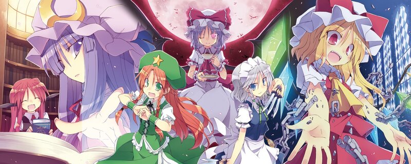Touhou Project characters in a library