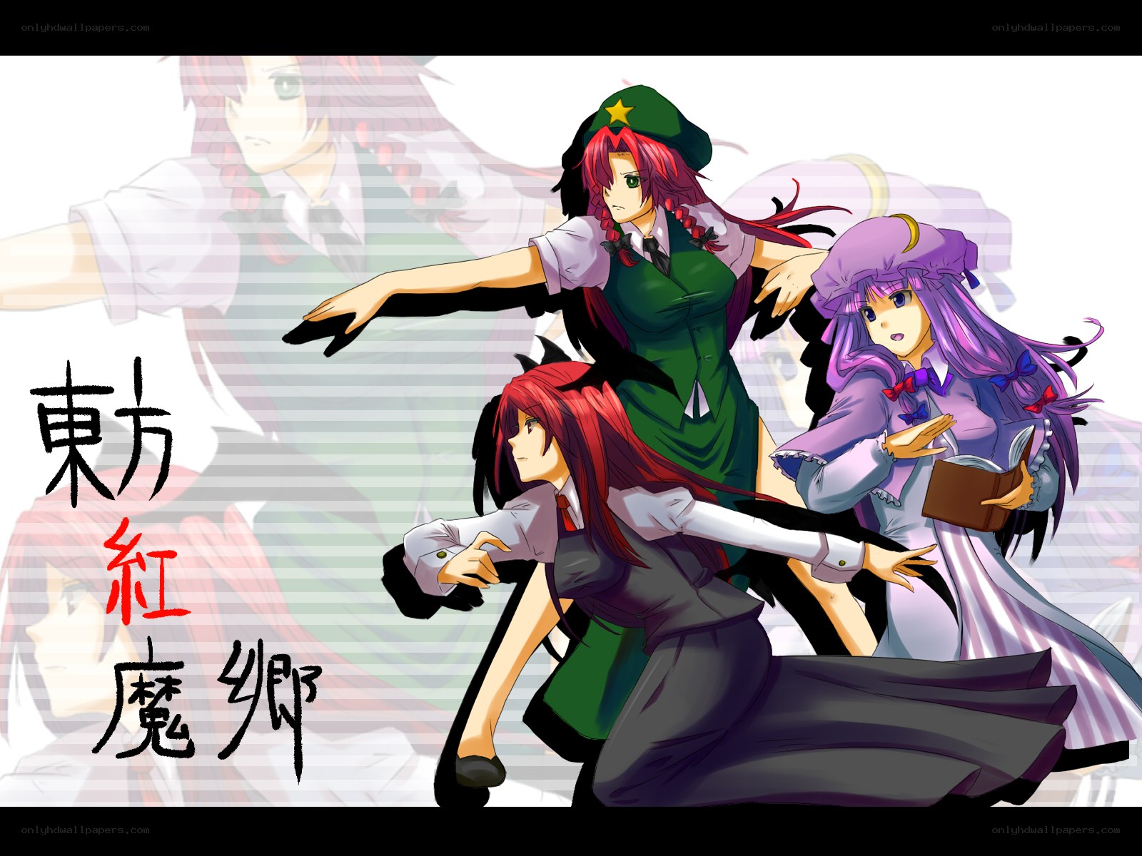 Touhou Project characters in action