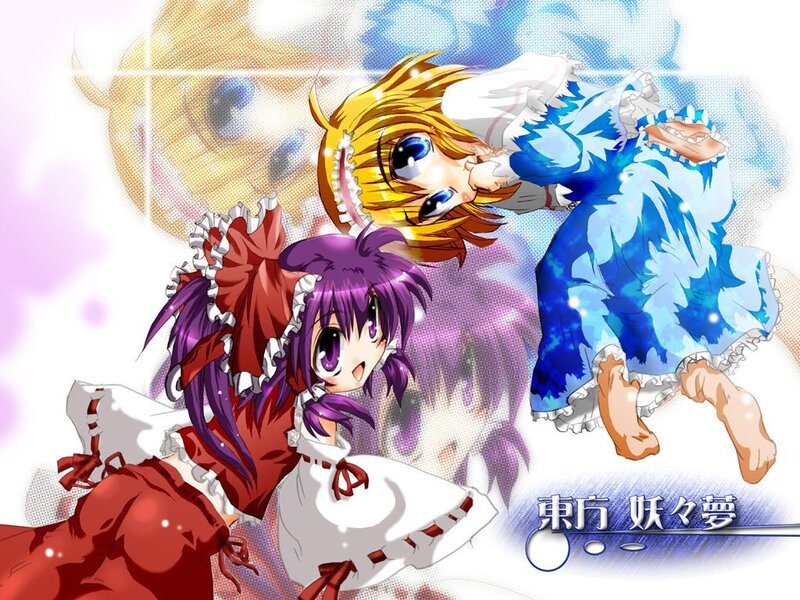 Touhou Project characters in action
