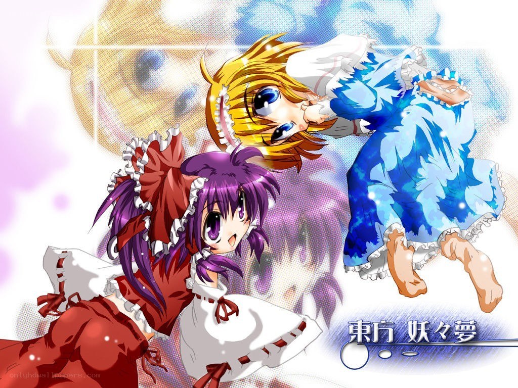 Touhou Project characters in action