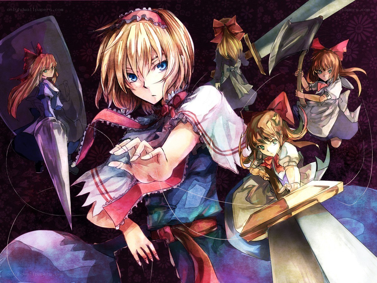 Touhou Project characters in action