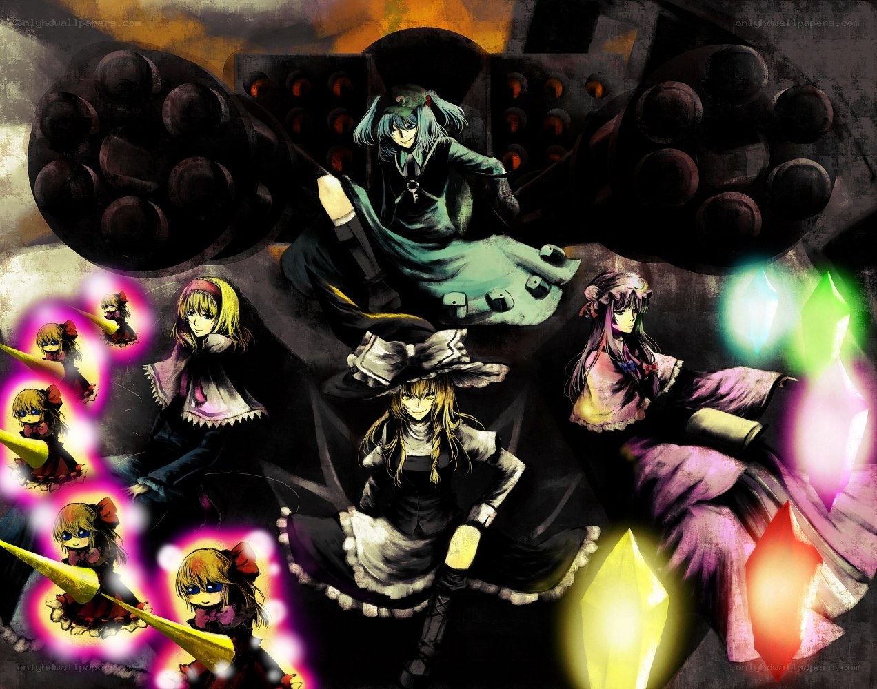 Touhou Project characters in dark setting