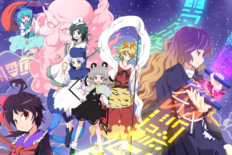 Touhou Project characters in space
