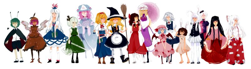 Touhou Project characters lineup