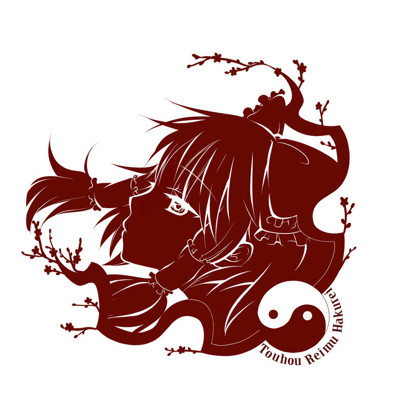 Touhou Reimu Hakurei silhouette