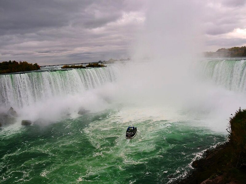 Tour Boat at Waterfall — Green
