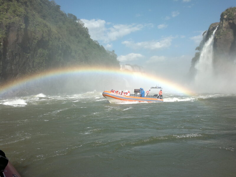 Tour Boat Near Waterfall