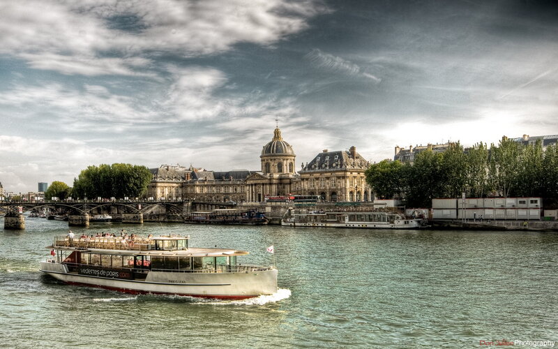 Tour Boat on River — Blue