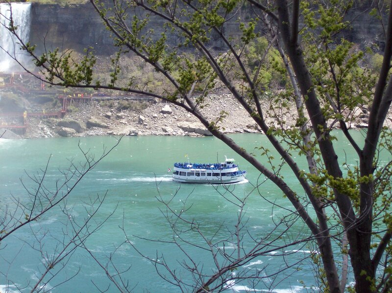 Tour Boat on River — Green, Natural