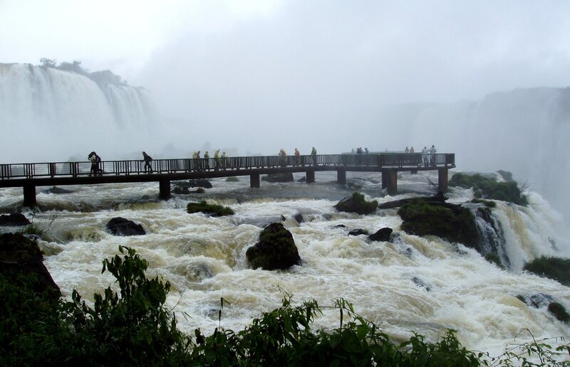 Tourists at Iguazu Falls
