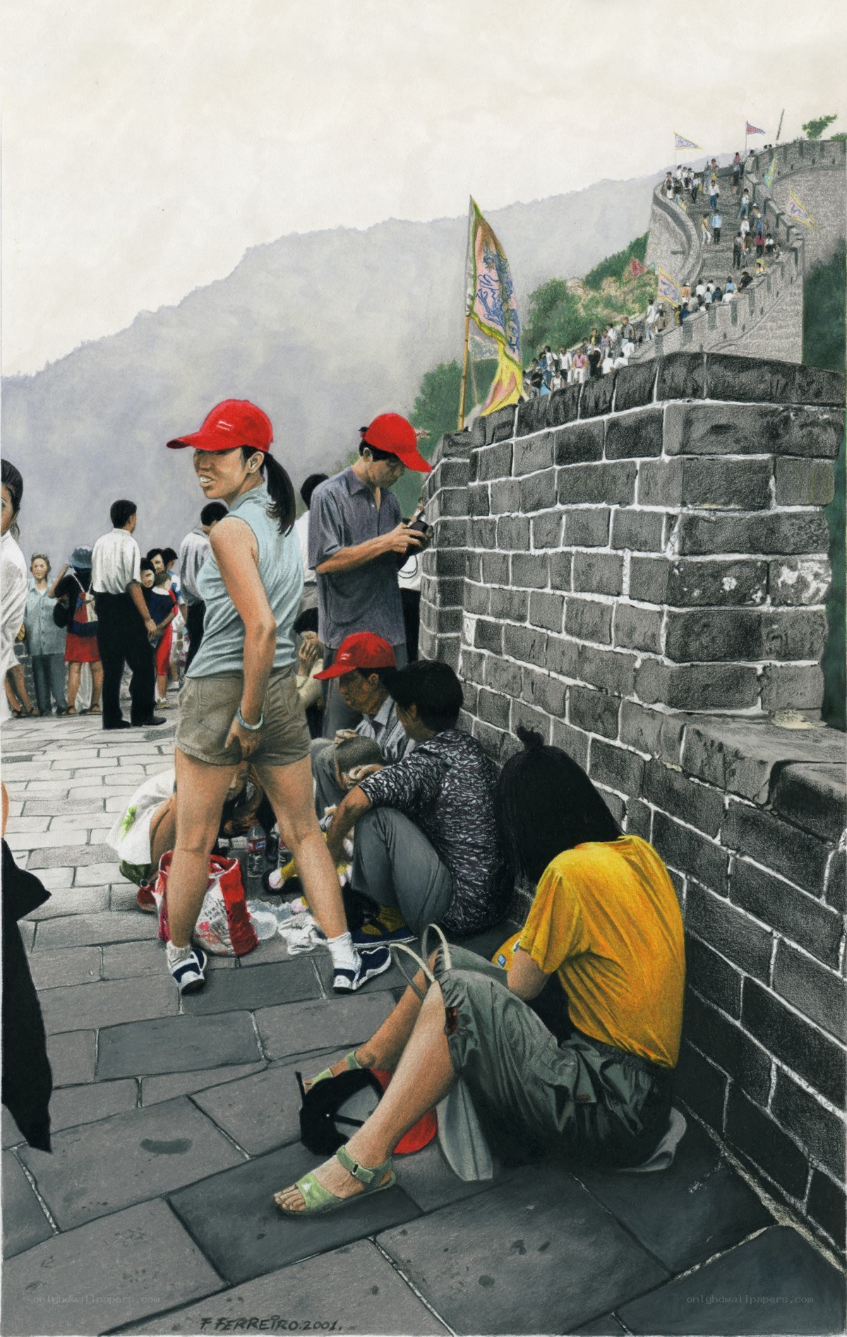 Tourists at the Great Wall