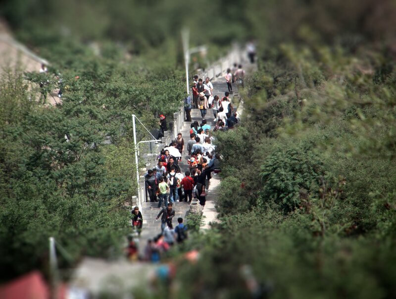 Tourists on a mountain path