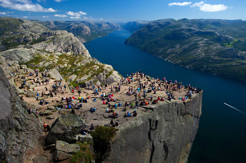 Tourists on Cliff Edge