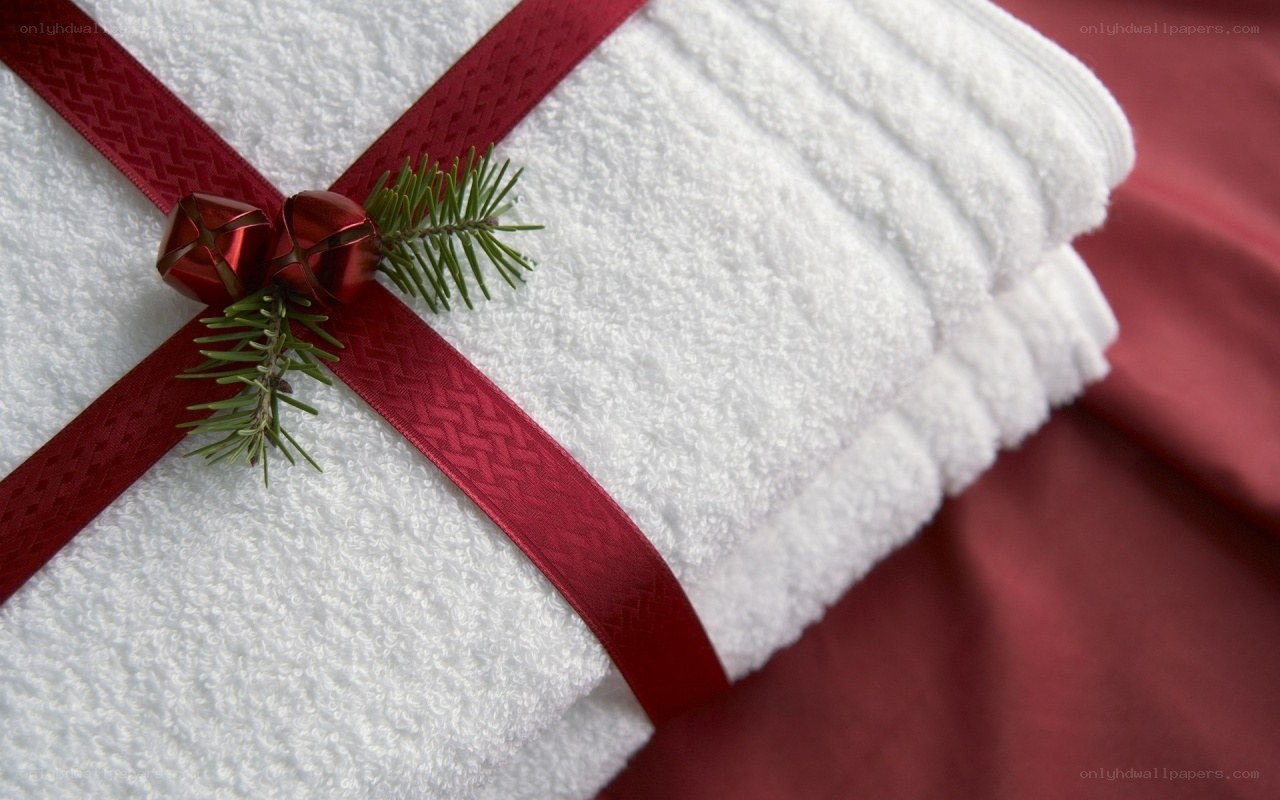 towel gift with holiday decor