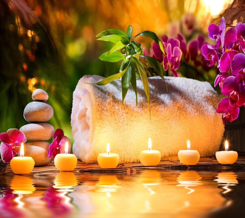 Towel with Candles
