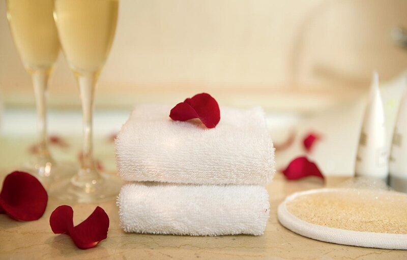 Towels with Rose Petals
