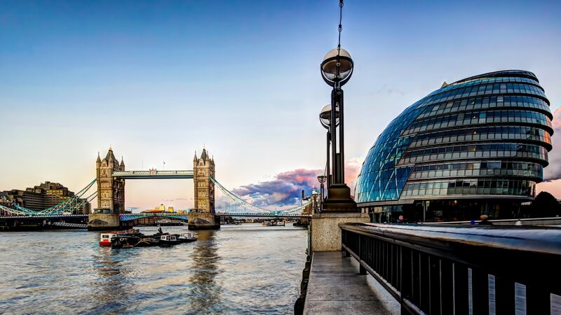 Tower Bridge and City Hall — Blue, Dramatic, Sunset