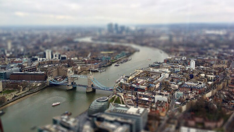 Tower Bridge and River Thames — Gray