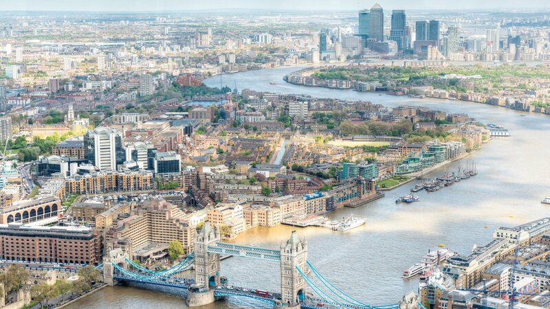 Tower Bridge and Thames — Blue, Urban