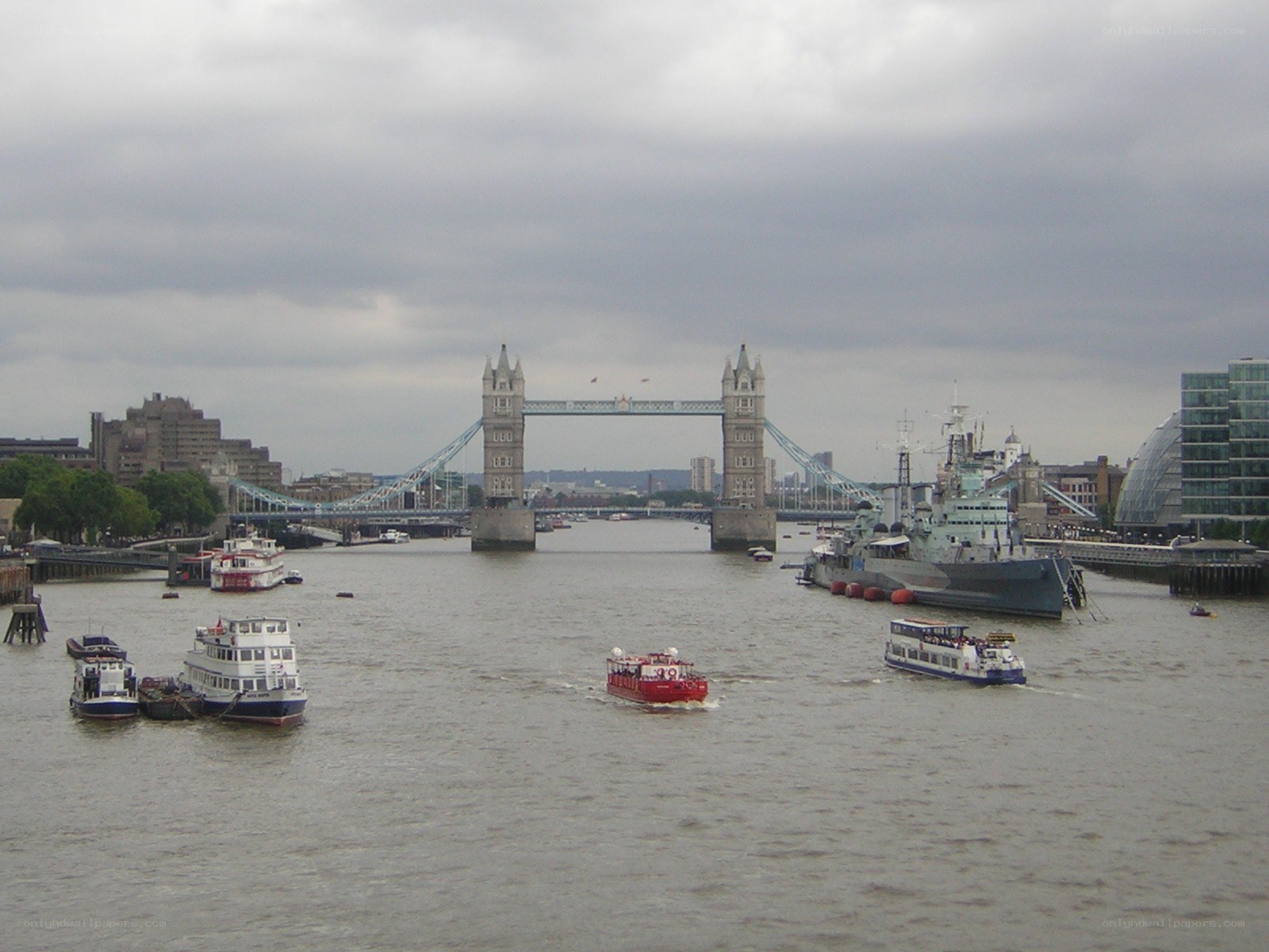 Tower Bridge and Thames boats