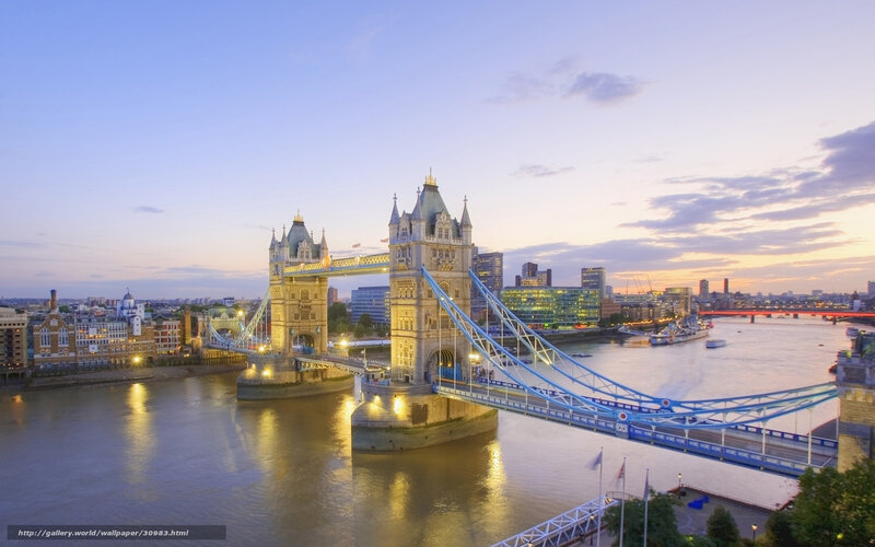 Tower Bridge at Dusk — Blue, Serene, Sunset
