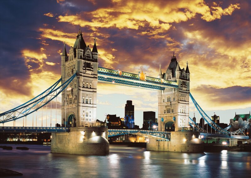 Tower Bridge at Dusk — Orange, Dramatic